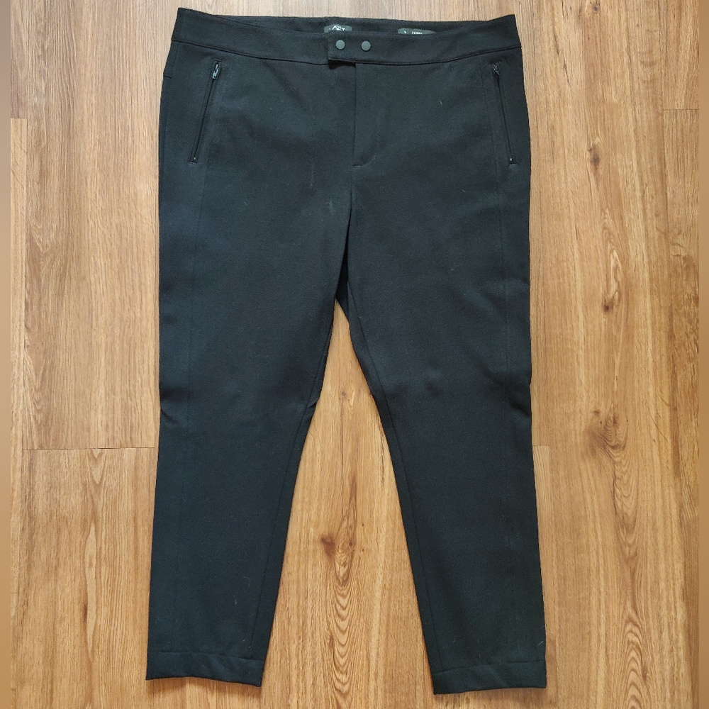 New! LOFT black textured skinny ankle pants leggings 14